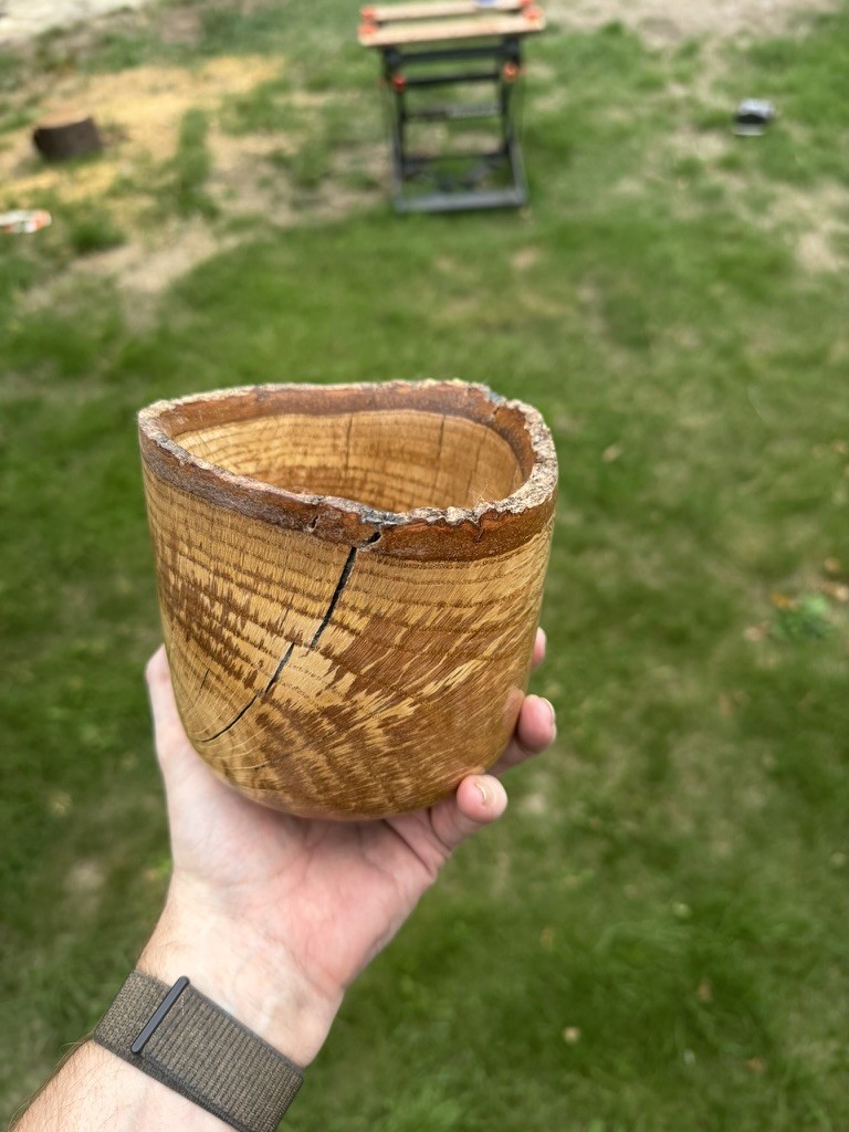 St Nicholas Churchyard Live-Edge Oak Pot