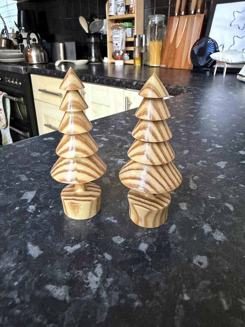 The two finished larch trees