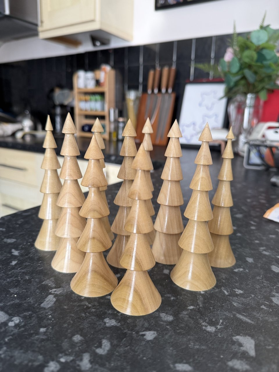A small forest of Nordic-style tulipwood trees